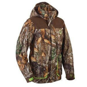 Huntshield Winter Hunting Jacket Realtree Hood Camo Waterproof Youth Large 10/12